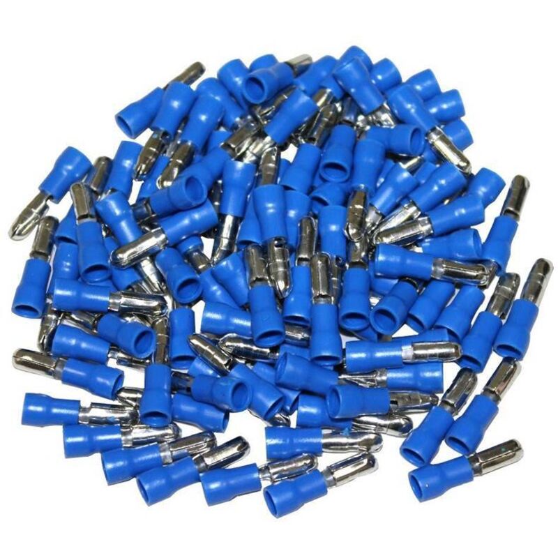 foto del prodotto oc pro connettori elettrici maschi tondi blu 4 sacchetto da 100 connettori