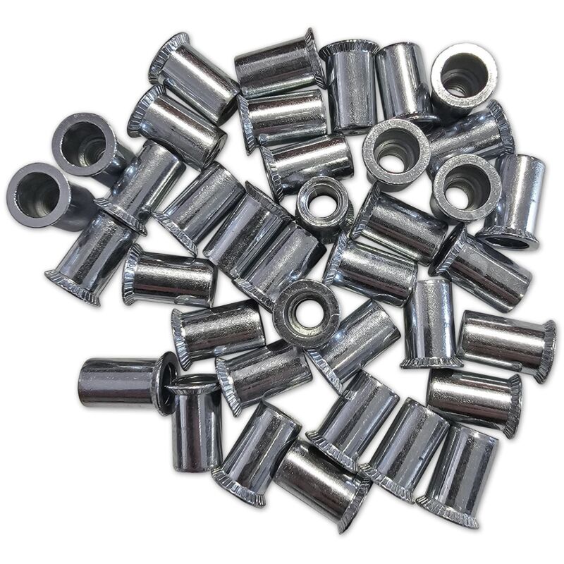 foto del prodotto oc pro inserti filettati a testa svasata da 6 mm set di 75 dadi per rivetti ciechi