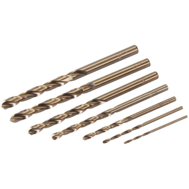 foto del prodotto oc pro punte hss m35 cobalto 5 da 1,5 a 6 mm box di 7 punte