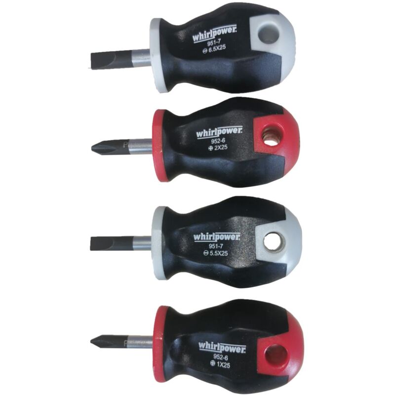 foto del prodotto oc pro set di 4 mini cacciaviti tom inch, testa corta, piatta e phillips