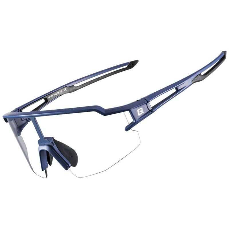 foto del prodotto occhiali da ciclismo fotocromatici con filtri uv 400 uva e uvb, blu