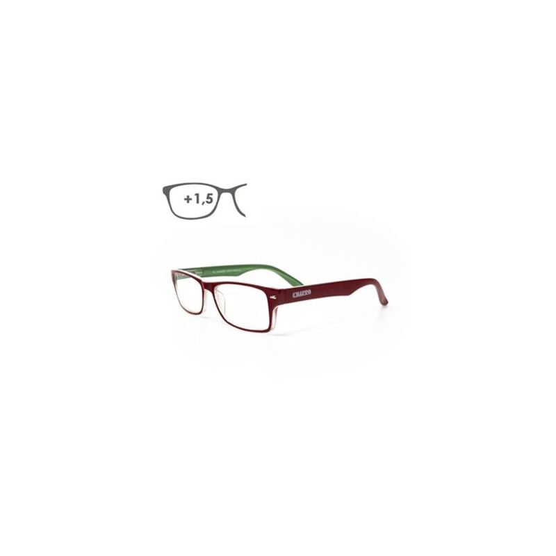 foto del prodotto occhiali da lettura kansas rosso verde. aumenta 1,5