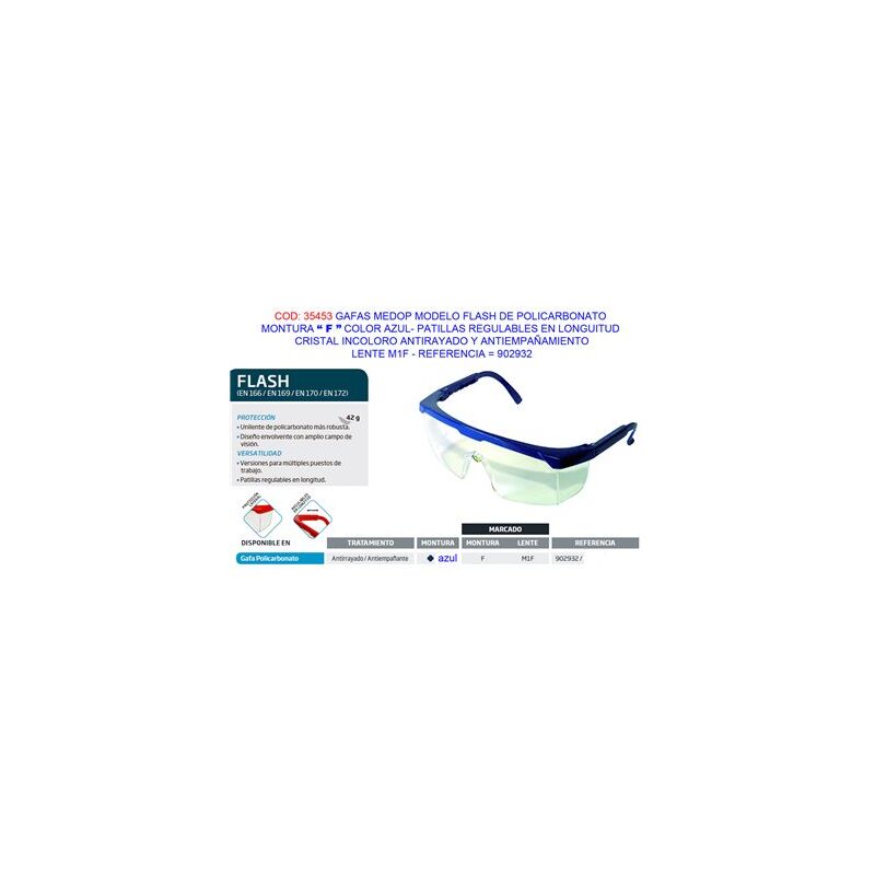 foto del prodotto occhiali medop flash in policarbonato incolore blu antiappannamento 902932