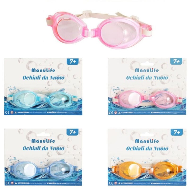 foto del prodotto occhialini da nuoto piscina in silicone impermeabile antiappannamento 4 colori 605420 trade shop traesio