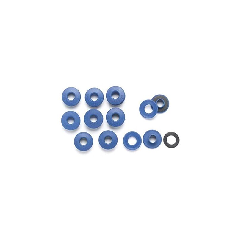 foto del prodotto occhielli per telone, 2 parti, chiusura a scatto, blu, pvc, 10 pezzi perel