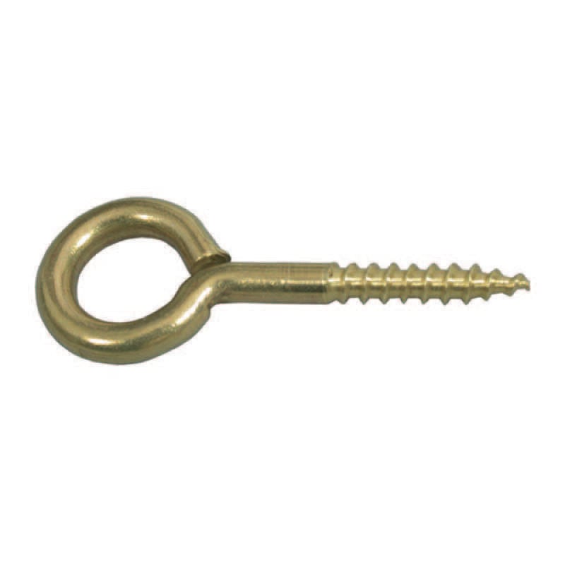 foto del prodotto occhiolo con vite per legno ottone lucido mm.16x30 mm.2,3x12