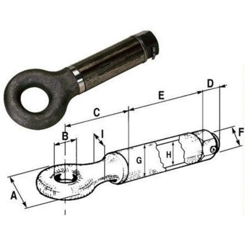 foto del prodotto occhione girevole gancio per timone carrello max kg 6000 omologato cat e 19965 