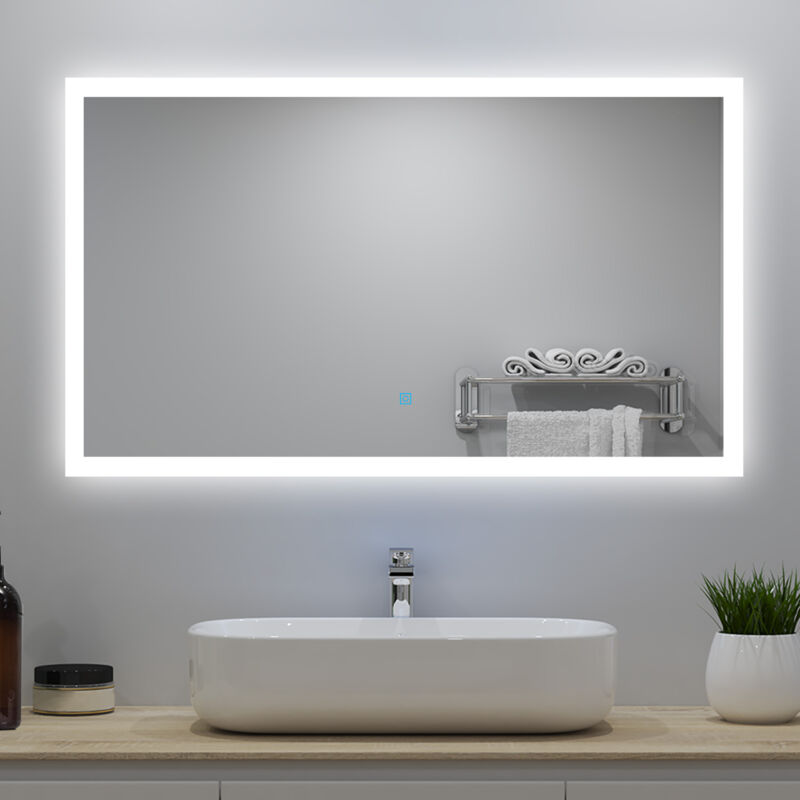 foto del prodotto ocean italy 100 x 60 cm specchio da bagno, luci a led, 3 temperature di colore, touch, ip44, antiappannamento
