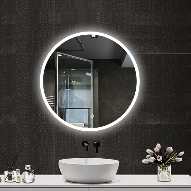 foto del prodotto ocean italy ocean 70x70cm specchio da bagno rotondo a led, antiappannamento, dimmerabile all infinito