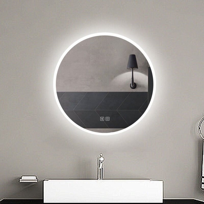 foto del prodotto ocean italy ocean 70x70cm specchio da bagno rotondo a led, bluetooth, antiappannamento, dimmerabile all infinito