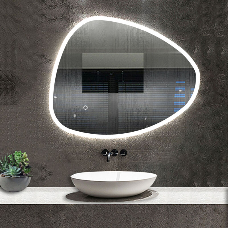 foto del prodotto ocean italy ocean 80x65cm strange led specchio da bagno, antiappannamento, dimmerabile all infinito