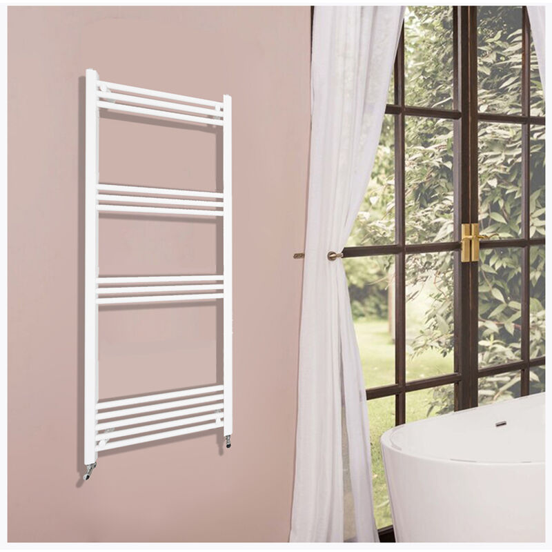 foto del prodotto ocean italy ocean riscaldamento idraulico 1450x500mm scaldasalviette ad acqua calda termoarredo radiatore bianco interasse 45