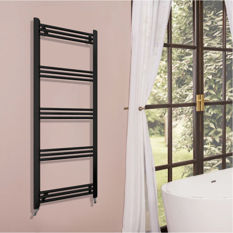 foto del prodotto ocean italy ocean riscaldamento idraulico 1650x500mm scaldasalviette ad acqua calda termoarredo radiatore nero interasse 45