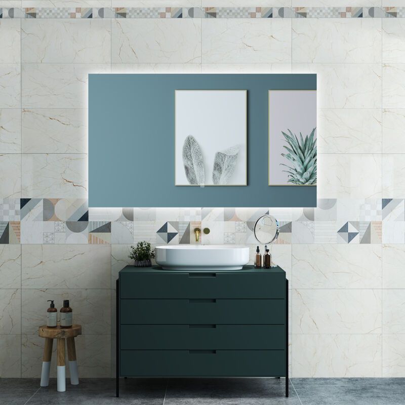 foto del prodotto ocean italy ocean specchio da bagno 120 x 70 cm, antiappannamento, dimmerabile, interruttore touch, funzione memoria