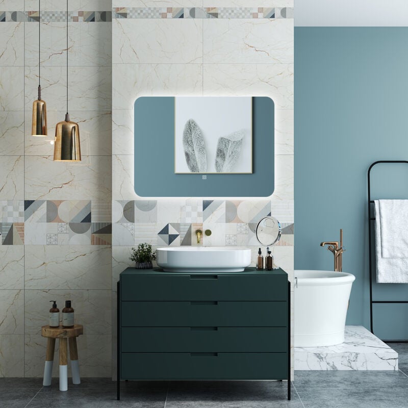 foto del prodotto ocean italy ocean specchio da bagno 50 x 70 cm, dimmerabile, interruttore touch, funzione memoria