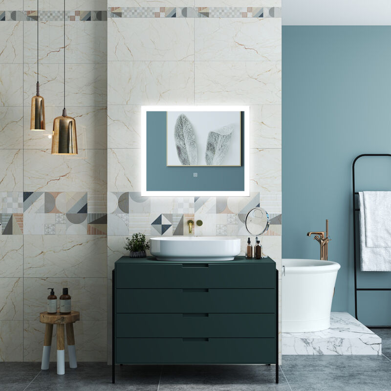 foto del prodotto ocean italy ocean specchio da bagno 80 x 60 cm, dimmerabile, funzione memoria, antiappannamento, 3 colori