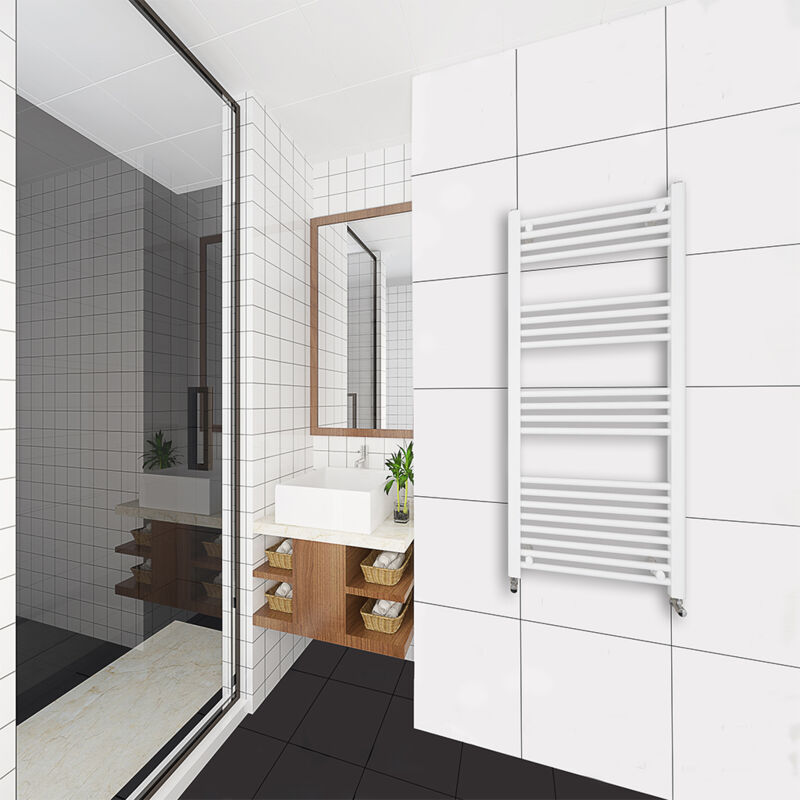 foto del prodotto ocean italy ocean termoarredo bagno 1200x500mm scaldasalviette ad acqua calda porta asciugamani bianco interasse 45 potenza t50 474w