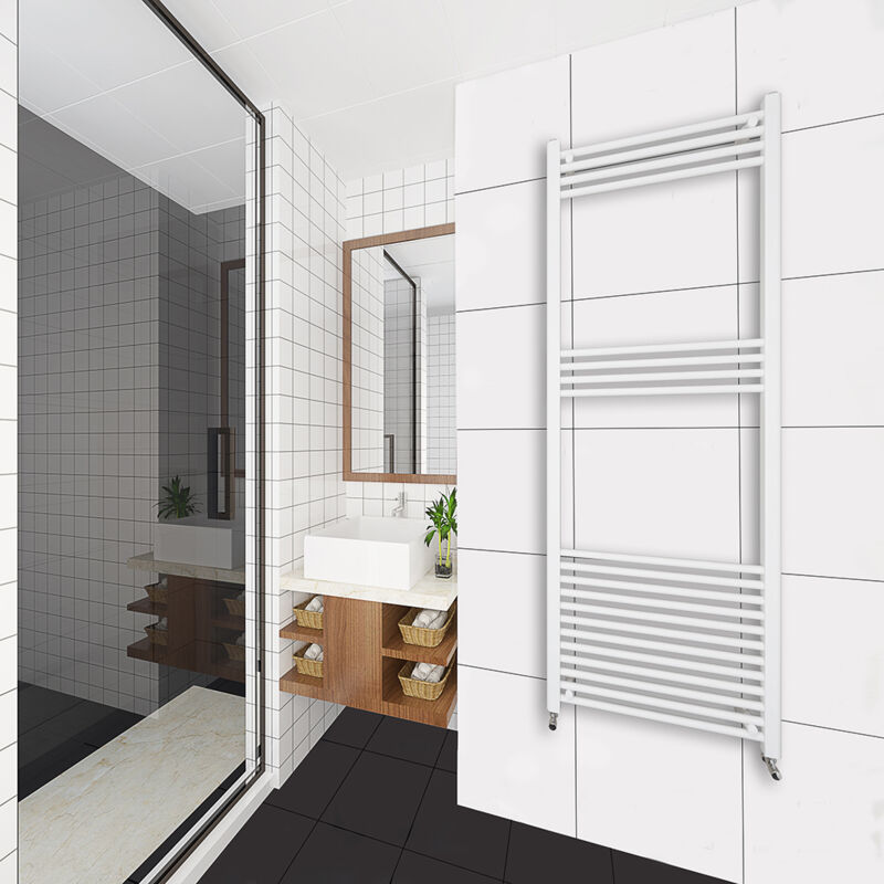 foto del prodotto ocean italy ocean termoarredo bagno 1720x600mm scaldasalviette ad acqua calda porta asciugamani bianco interasse 55 potenza t50 620w