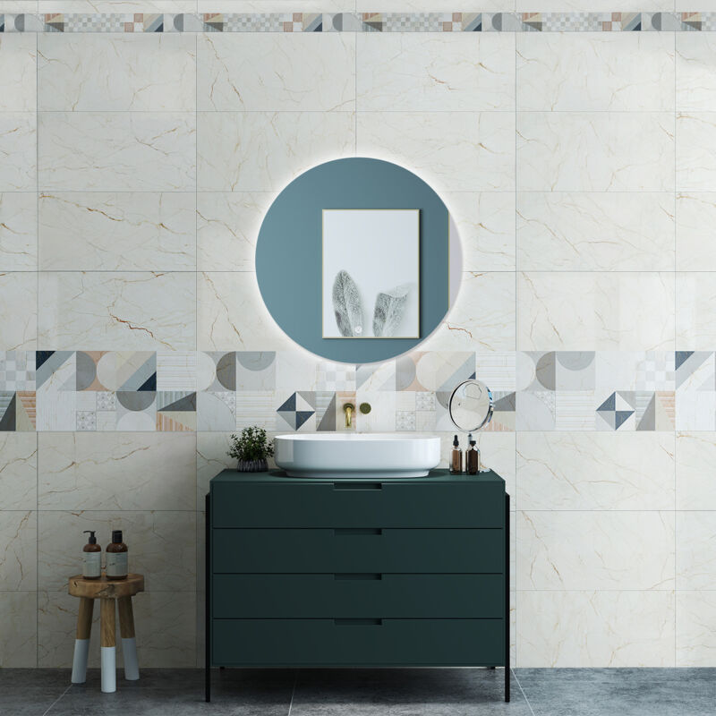 foto del prodotto ocean specchio da bagno 70 x 70 cm, antiappannamento, dimmerabile, interruttore touch, funzione memoria