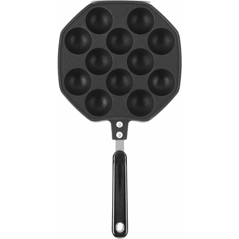 foto del prodotto octopus bbq grill pancake 12 fori per fare polpette di polpo vassoio per grigliare palline di polpo a 12 fori 