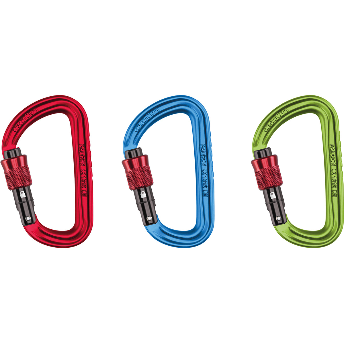 foto del prodotto ocun moschettone falcon screw, confezione da 3 pezzi