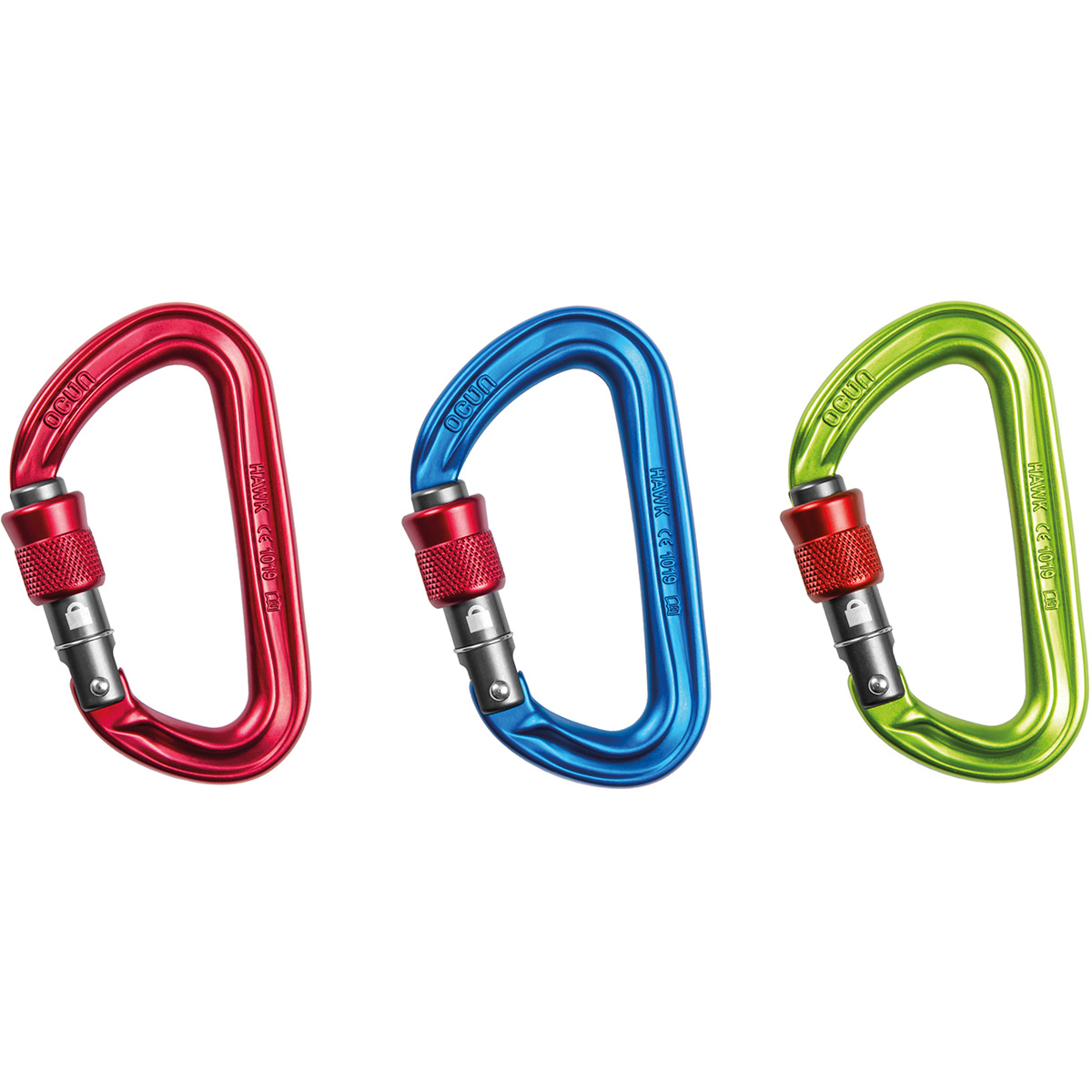 foto del prodotto ocun moschettone hawk screw, confezione da 3