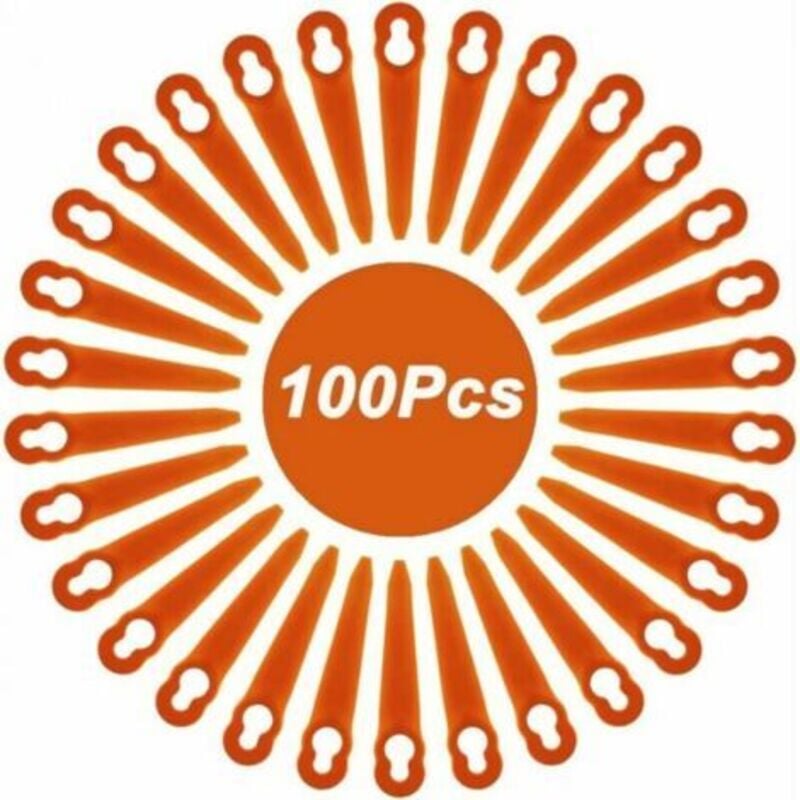 foto del prodotto odipie 100 pezzi di lame di ricambio in plastica per decespugliatore, lame per tosaerba a batteria, lame di ricambio per prato da giardino l83