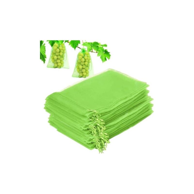foto del prodotto odipie 100 sacchetti per la protezione dell uva, sacchetti con coulisse in rete anti insetti, sacchetti per la protezione del giardino per
