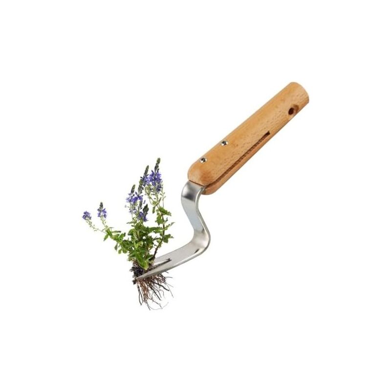 foto del prodotto odipie 19,5 x 4,5 cm sarchiatore manuale sarchiatore con manico in legno e cucchiaio dosatore coltello per diserbare strumento per diserbare