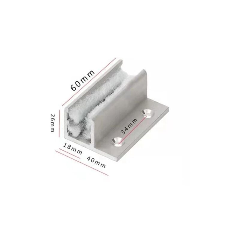 foto del prodotto odipie 2 guide a pavimento per porte scorrevoli in vetro, accessori per sistemi di porte scorrevoli, guida a pavimento regolabile per porte e