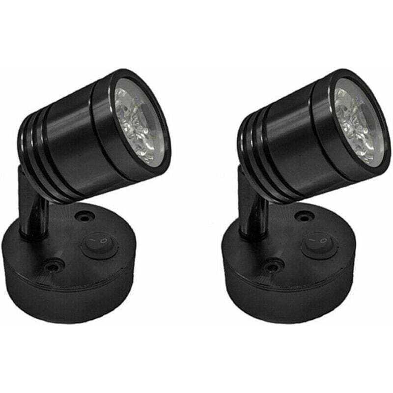 foto del prodotto odipie - 2 pz 12 v led spot lampada da lettura a parete lampada da comodino interruttore regolabile camper caravan cilindrico flessibile