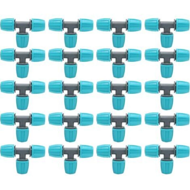 foto del prodotto odipie 20 connettori a t con spina, connettori per tubi flessibili con spina da 16 mm, accessori per irrigazione a goccia, connettori per tubi