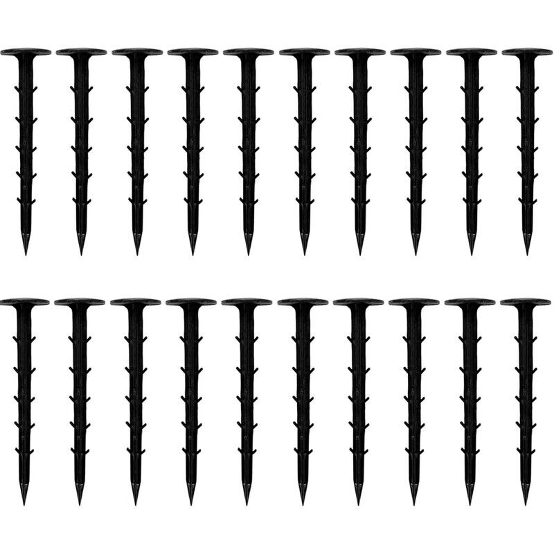 foto del prodotto odipie - 20 picchetti da giardino in plastica da 9,8 pollici con ganci e tappo più grande, resistenti al calore e anti-invecchiamento, per bordure di