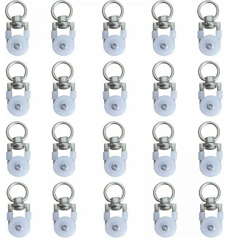 foto del prodotto odipie - 20 rulli per binari per tende, rulli per binari, rulli per aste per tende, puleggia silenziosa, rullo per binari per tende da finestra, doppio rullo per binari per tende da finestra