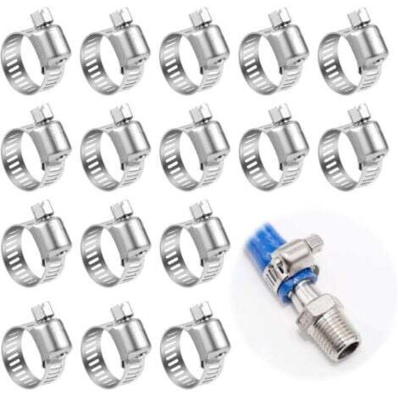 foto del prodotto odipie 25 pezzi fascette stringitubo in metallo 6 12 mm, fascetta stringitubo regolabile in acciaio inossidabile 304 fascetta stringitubo in