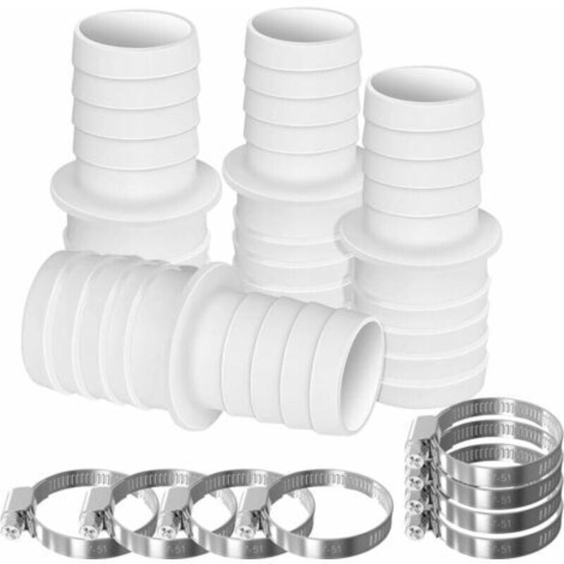 foto del prodotto odipie 4 connettori per tubi flessibili, set di adattatori per tubi flessibili per piscina con 8 morsetti per adattatori per tubi flessibili