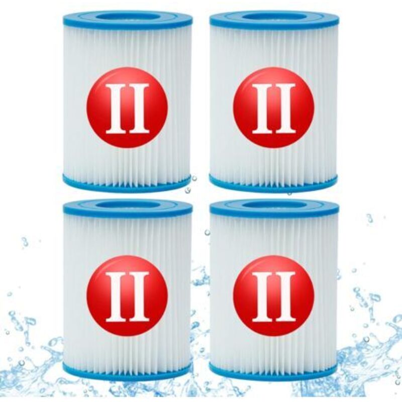 foto del prodotto odipie 4 pezzi per filtro per bestway tipo 2, accessori per filtro piscina gonfiabile di ricambio per spa bestway 58094 cartucce tipo ii, lavabili