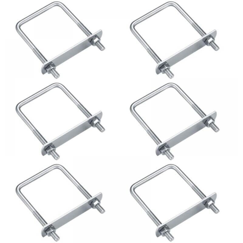 foto del prodotto odipie - 6 bulloni a u, bulloni a u m6, bulloni a u in acciaio inossidabile con dadi, piastre e rondelle, bulloni di serraggio per il fissaggio di