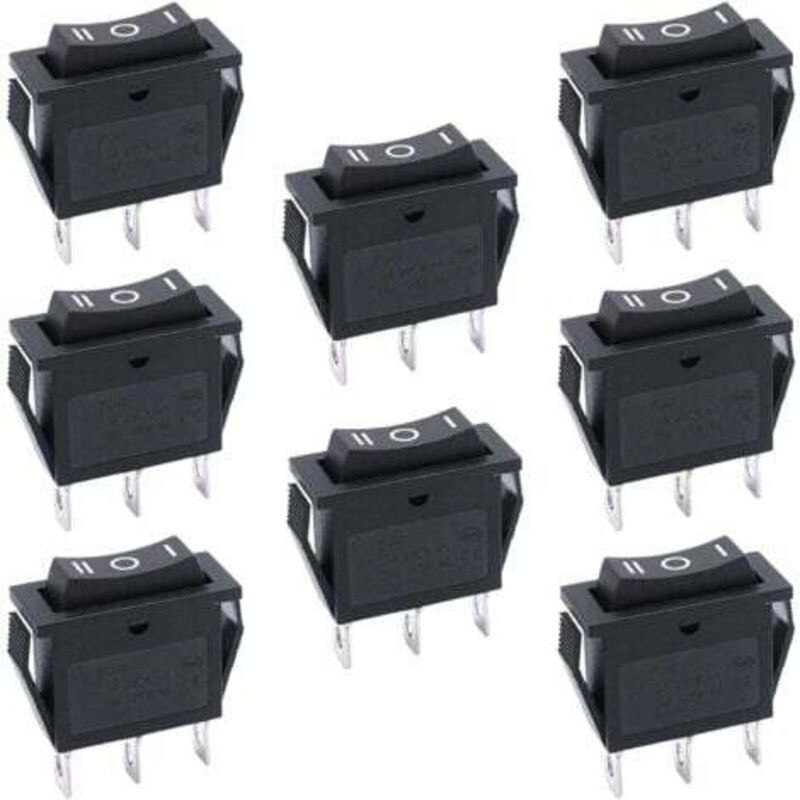 foto del prodotto odipie 8 pezzi 3 posizioni on off on spdt 3 pin interruttore a levetta 15a 250v 20a 125v ac per auto camion barca elettrodomestici kcd3 103 bk