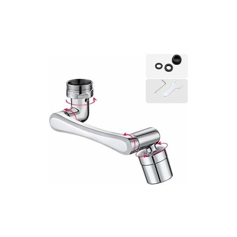 foto del prodotto odipie aeratore per rubinetto girevole a 1440 , aeratore girevole, aeratore per rubinetto da cucina, diffusore di estensione universale con 2