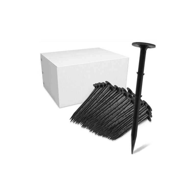 foto del prodotto odipie ancoraggi da giardino, lunghi 16 cm, neri, tenda, picchetti per prato 200 pezzi