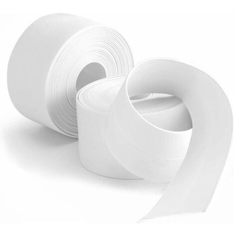foto del prodotto odipie battiscopa flessibile striscia sigillante autoadesiva da 32 mm e 3,8 m, striscia pieghevole flessibile, striscia sigillante per giunti