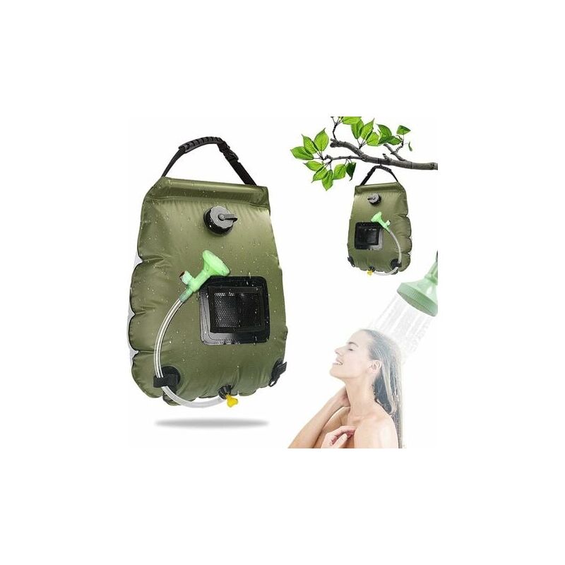 foto del prodotto odipie borsa per doccia solare da campeggio, borsa per doccia solare da 20 litri, portatile, doccia esterna pieghevole con soffione staccabile,