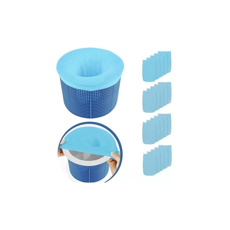 foto del prodotto odipie calzini per skimmer da piscina, 20 pezzi, calzini per filtro da piscina, skimmer riutilizzabili e super elastici per cestello skimmer,