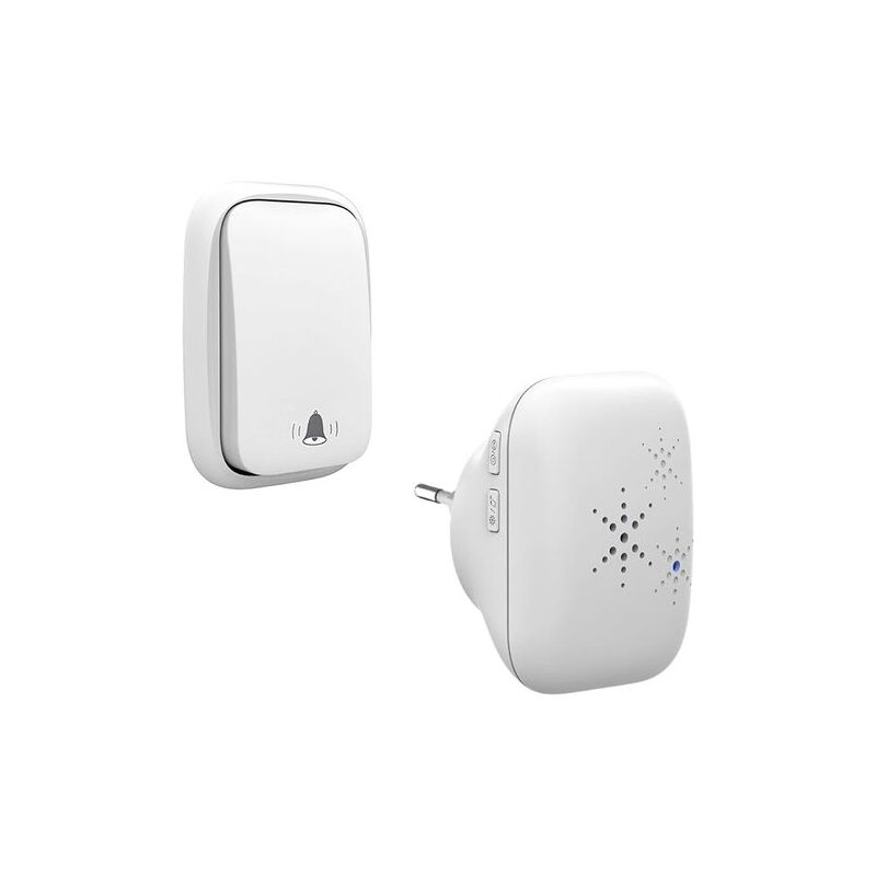 foto del prodotto odipie campanello wireless e senza batteria da esterno impermeabile ip 65 neve pioggia umidit , bianco