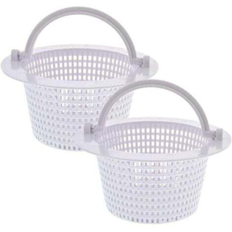 foto del prodotto odipie cestello rotondo per skimmer per piscine fuori terra, con maniglia per una facile rimozione, confezione da 2 diametro 16 cm bianco..