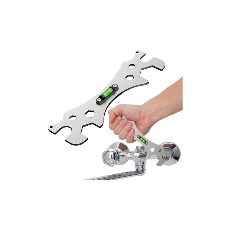 foto del prodotto odipie chiave per doccia, chiave angolare autolivellante speciale, chiave fissa girevole, chiave di riparazione portatile per il bagno, per viti