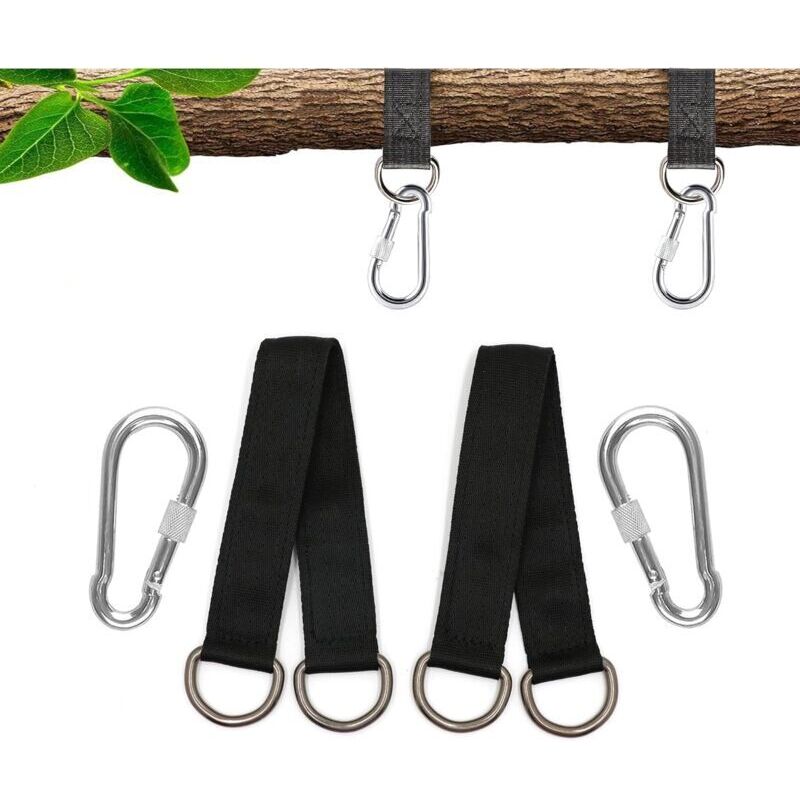 foto del prodotto odipie - cinghia per appendere l'altalena sull'albero, cinghia lunga 150 cm con 2 moschettoni di sicurezza resistenti