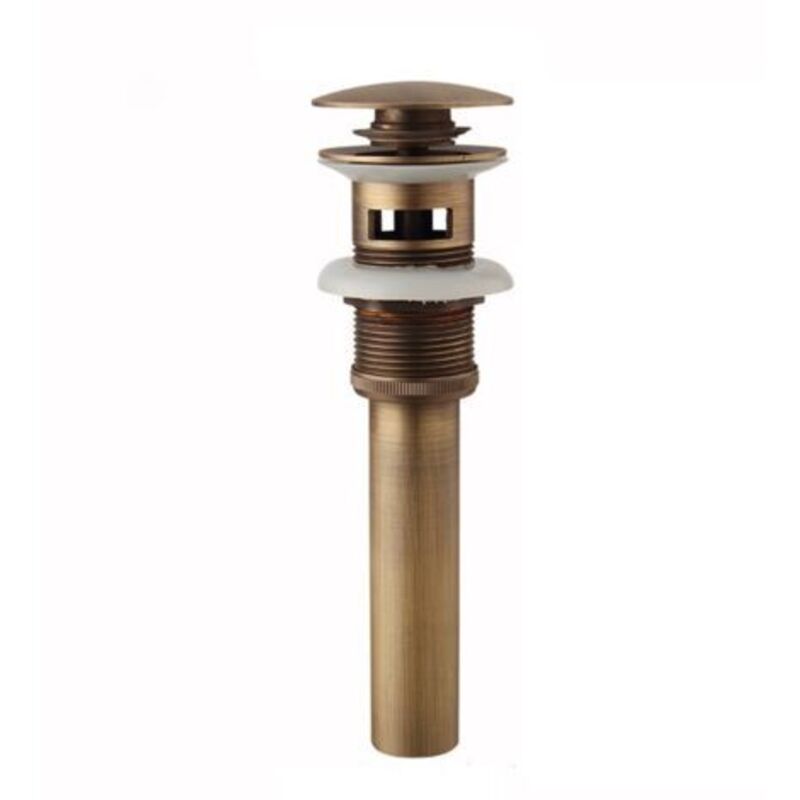 foto del prodotto odipie con troppopieno tappo per lavandino, piletta di scarico pop up retr , valvola di scarico universale in ottone bronzo, sifone di scarico