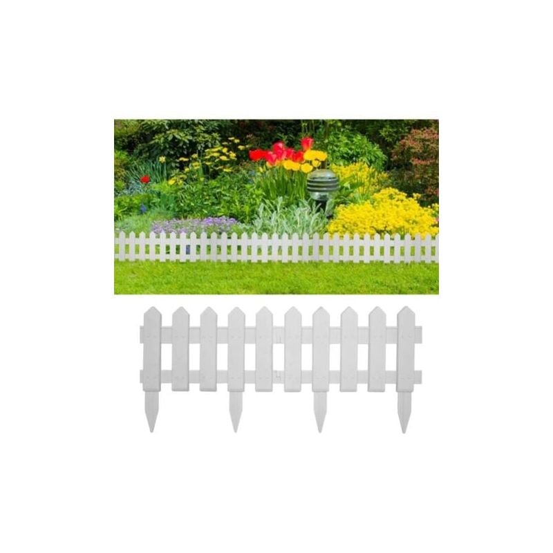 foto del prodotto odipie confezione da 5 bordi per prato bianchi da 1,9 m, recinzione pastorale, giardino, piccola recinzione verde